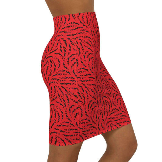 Jupe rouge avec motif noir pour femmes - KLASS