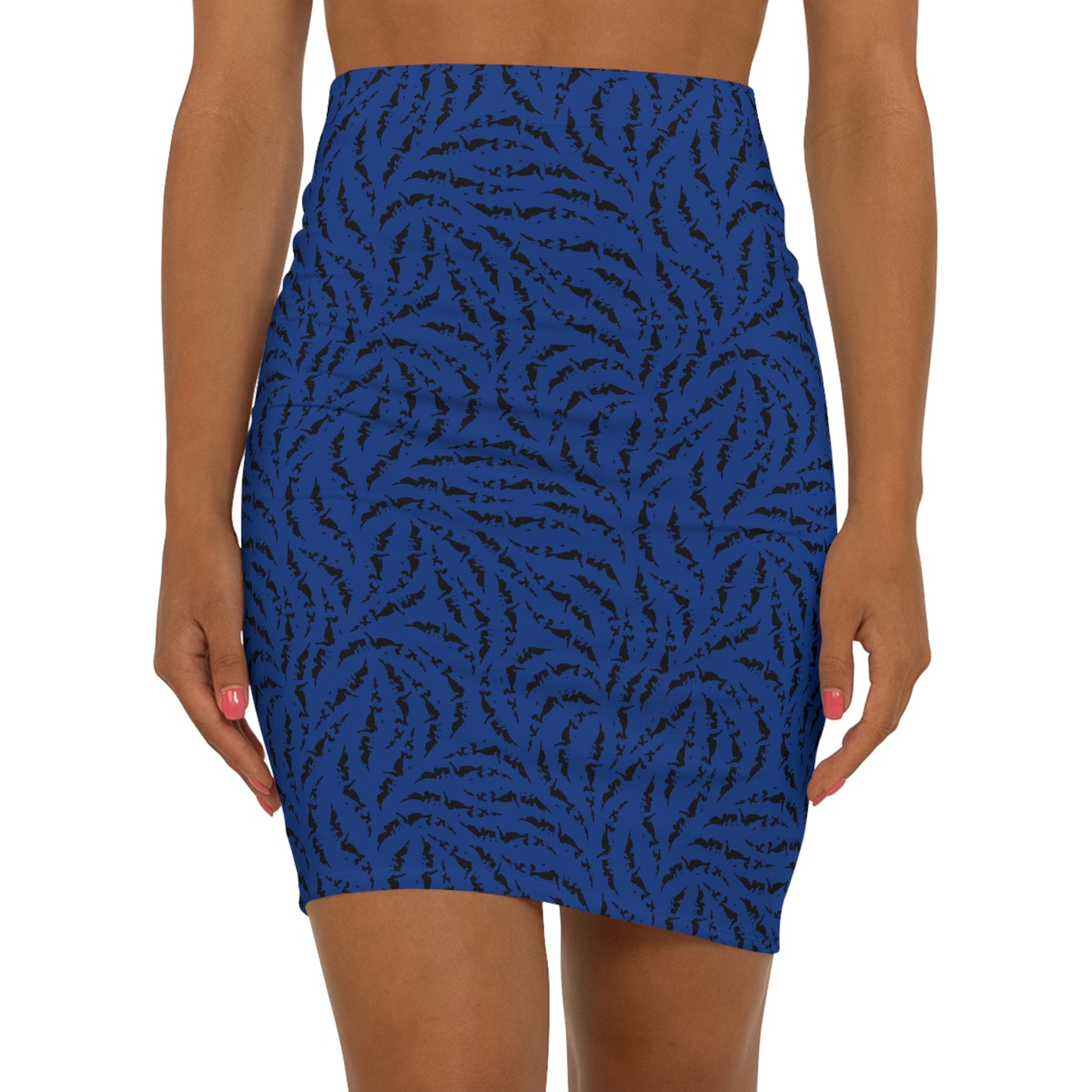 Jupe bleu avec motifs noir pour femmes - KLASS