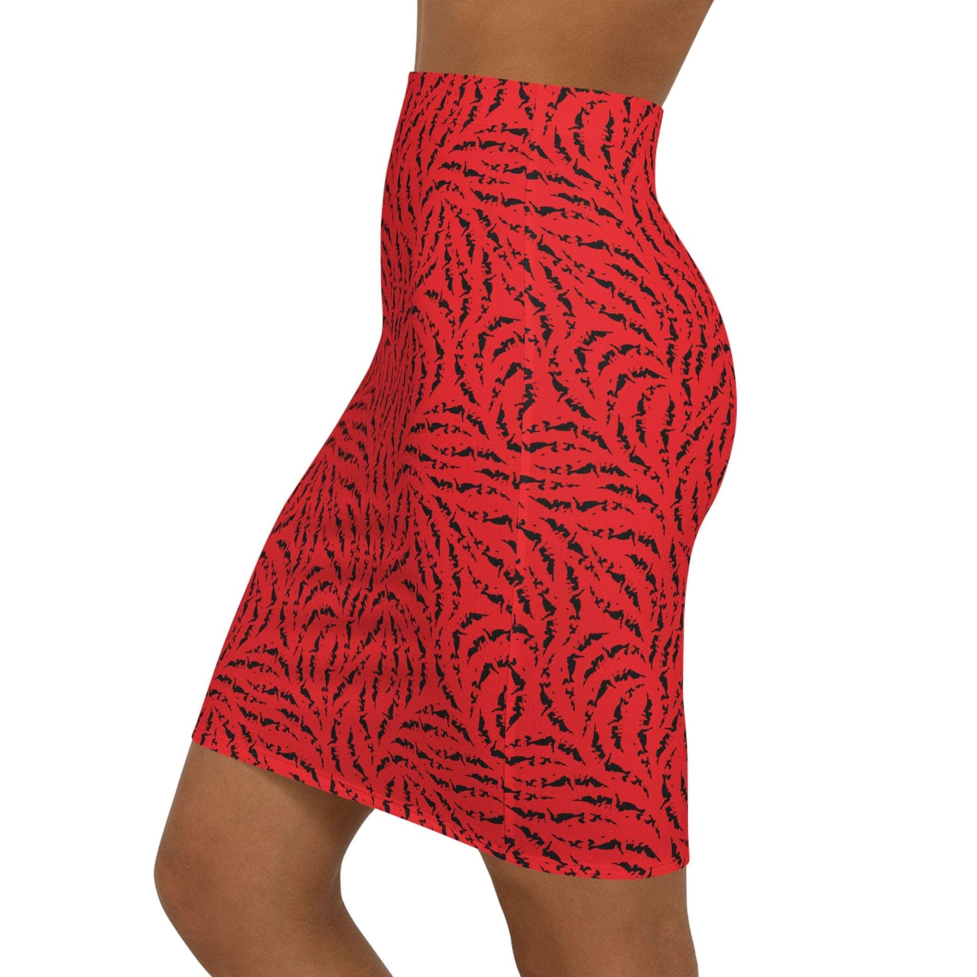 Jupe rouge avec motif noir pour femmes - KLASS