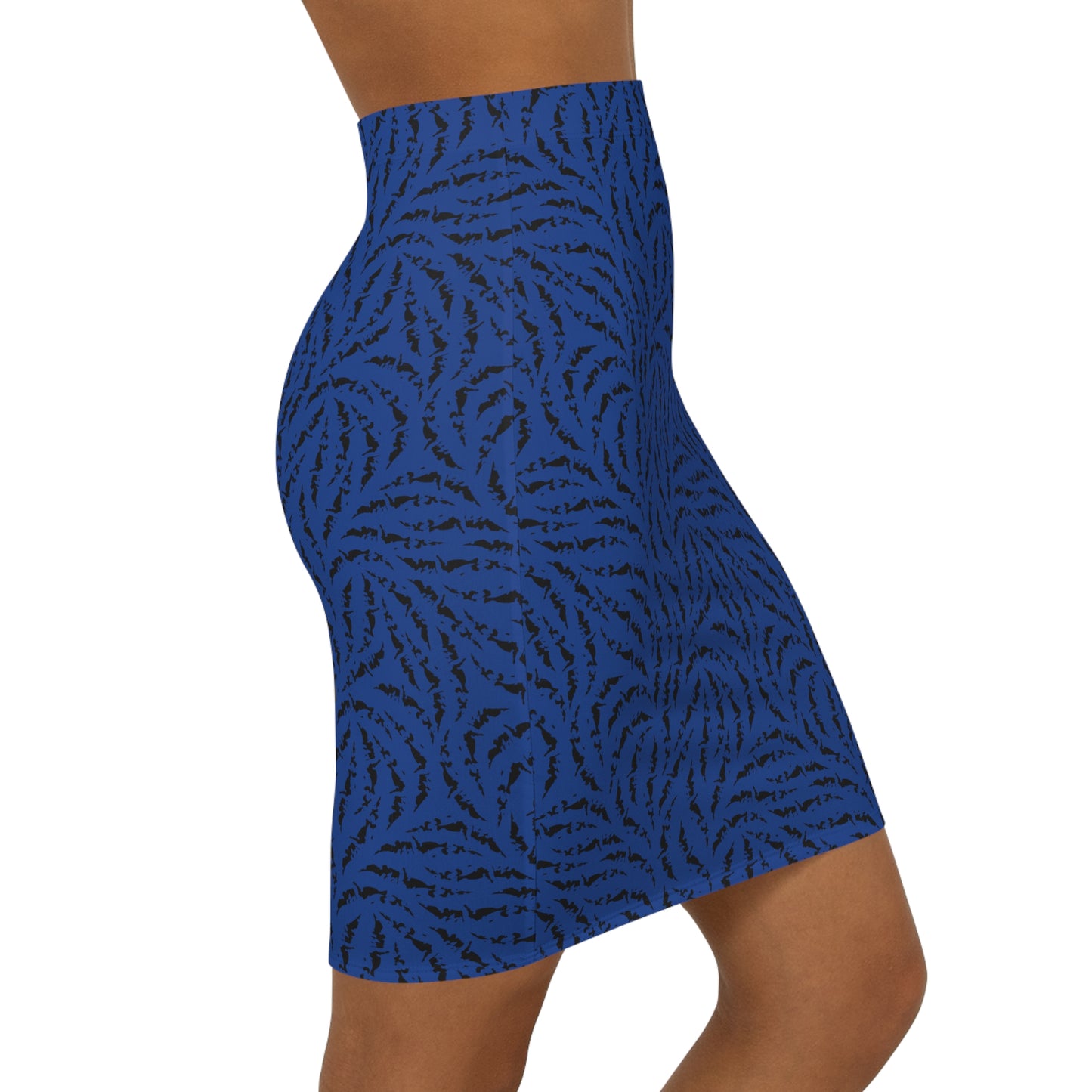 Jupe bleu avec motifs noir pour femmes - KLASS