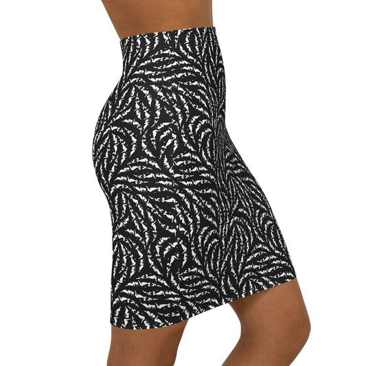 Jupe pour femmes noir avec motif blanc - KLASS
