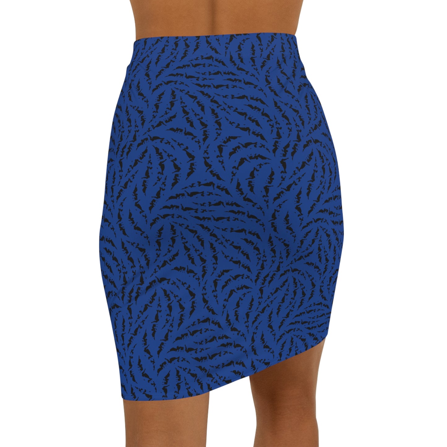 Jupe bleu avec motifs noir pour femmes - KLASS