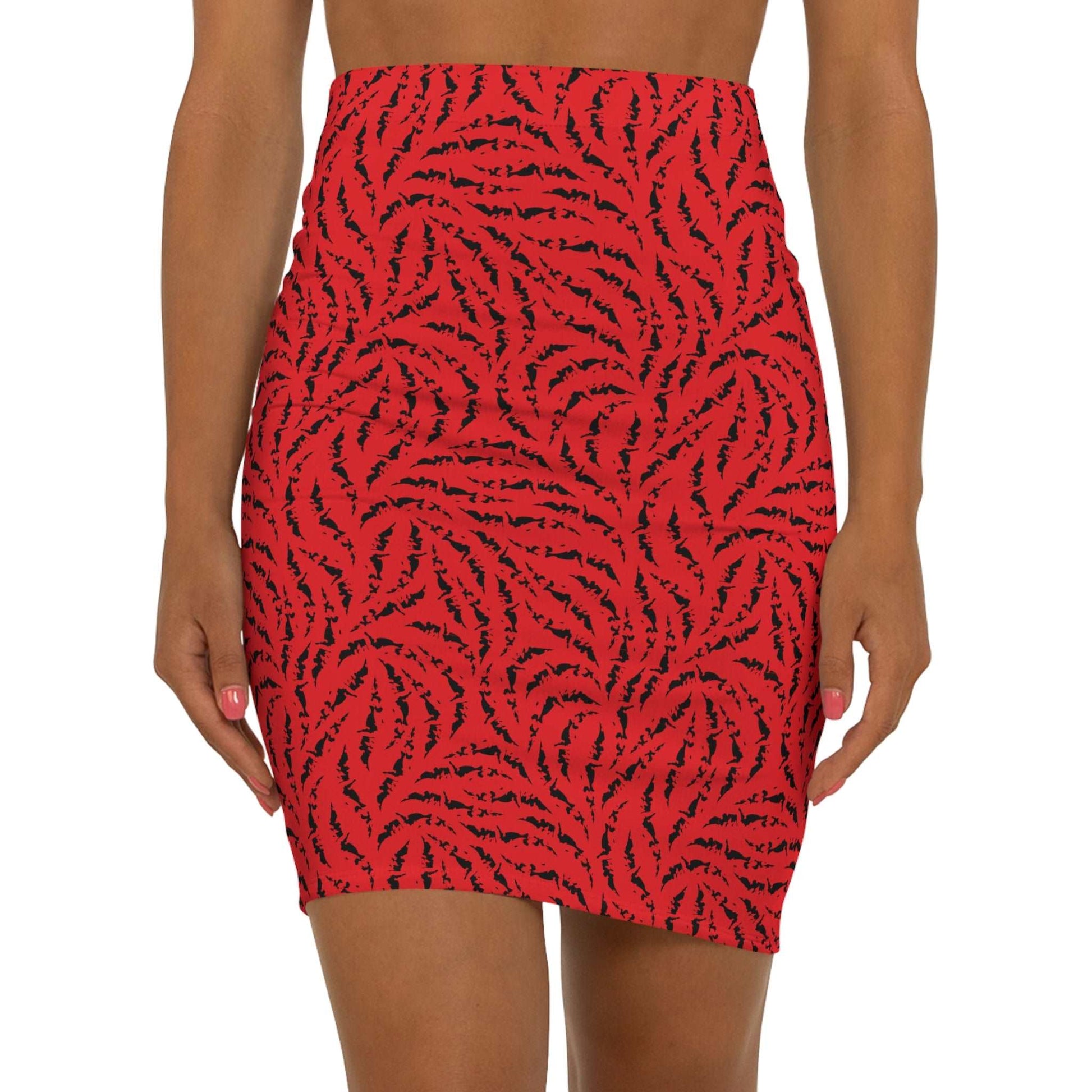 Jupe rouge avec motif noir pour femmes - KLASS