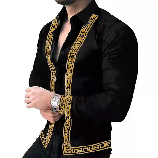 Men's long sleeve shirt, classic luxury